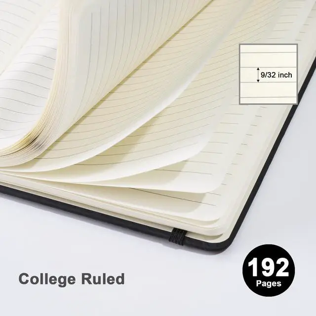 Alt view image 3 of 7 - Lined Journal Notebooks,3 Pack,192 Pages,Medium 5.5 x 8.3 inch,College Ruled,A5 Hardcover Notebooks,Journaling Notebooks for Professional Office Work,Writing, School