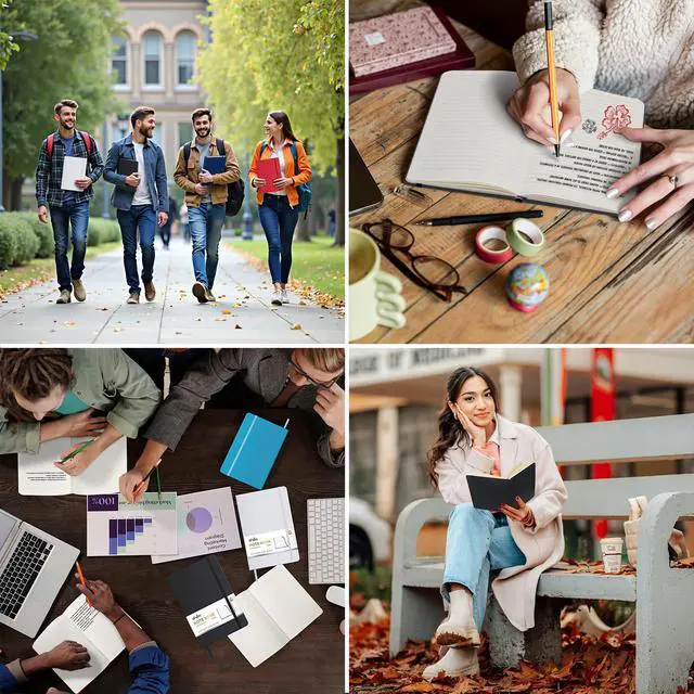 Alt view image 7 of 7 - Lined Journal Notebooks,3 Pack,192 Pages,Medium 5.5 x 8.3 inch,College Ruled,A5 Hardcover Notebooks,Journaling Notebooks for Professional Office Work,Writing, School