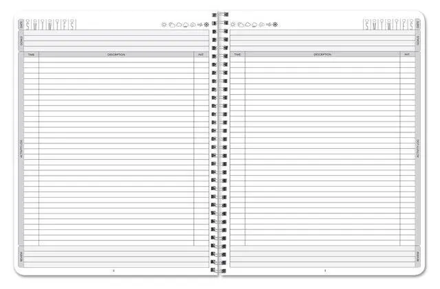 Alt view image 3 of 3 - Daily Activity Log Book/100 Day Activities Diary/Productivity Notebook, Wire-O - 100 Pages, 8.5'' x 11'' (Made in USA)