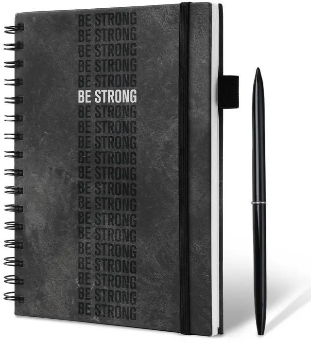 Main image of Workout Journal for Men & Women, Workout Planner with Monthly Calendar, ( 8.3" x 6") Grayish-black Texture Hardcover Workout Log Book Track Training, Diet, Progress, Achieve Wellness Goals, Perfect