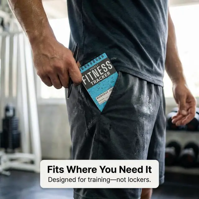 Alt view image 3 of 7 - Gym Workout Journal & Fitness Tracker 4 Pack, Handheld Workout Log Book for Women & Men - Ideal for Weightlifting, Cardio, Athletes & Coaches On the Go (Blue)