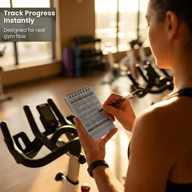 Alt view image 5 of 7 - Gym Workout Journal & Fitness Tracker 4 Pack, Handheld Workout Log Book for Women & Men - Ideal for Weightlifting, Cardio, Athletes & Coaches On the Go (Blue)