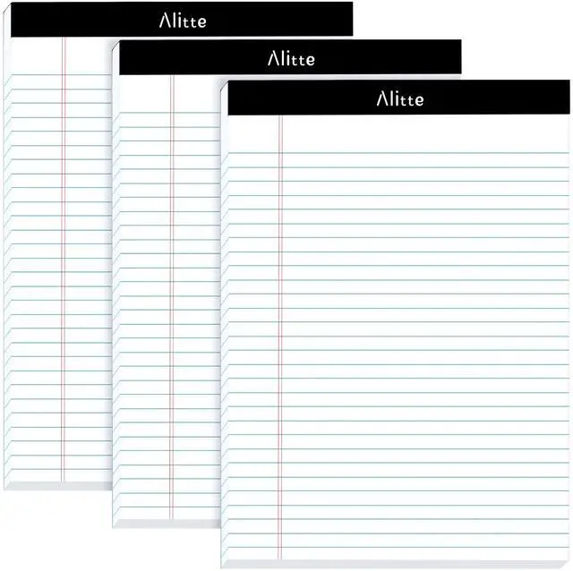 Main image of Legal Notepads 8.5 x 11, Pack of 3 - Perforated Wide Ruled Writing Pad - Premium Thick Paper, No Ink Bleeding - Blank Legal Pads For Home, Office, School, Business - 50 Sheets Per Notebook
