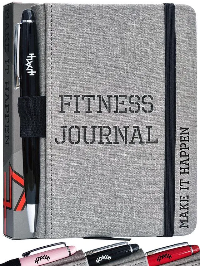 Main image of A6 Pocket Fitness Journal & Workout Log Book for Men & Women Track 93 Workouts, Set 15 Goals & Log 24 Personal Records Sweatproof Gym Diary & Exercise Planner Black
