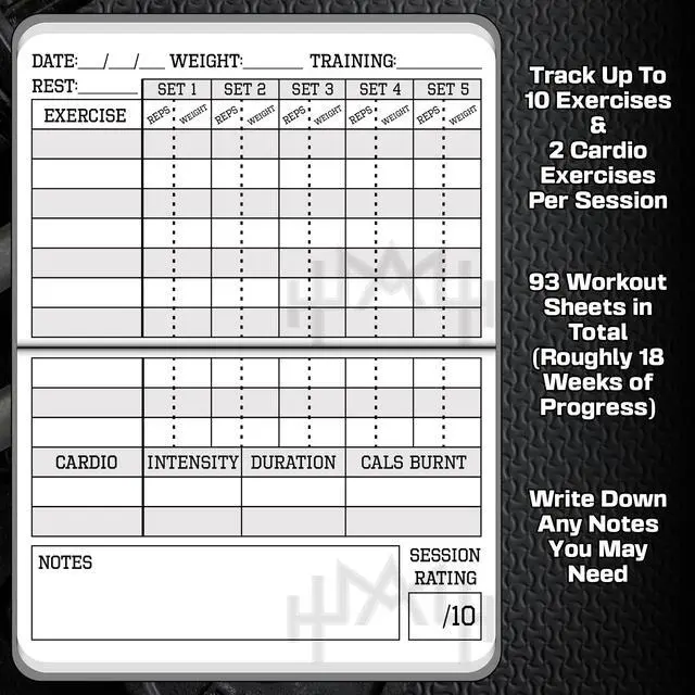 Alt view image 4 of 6 - A6 Pocket Fitness Journal & Workout Log Book for Men & Women Track 93 Workouts, Set 15 Goals & Log 24 Personal Records Sweatproof Gym Diary & Exercise Planner Black