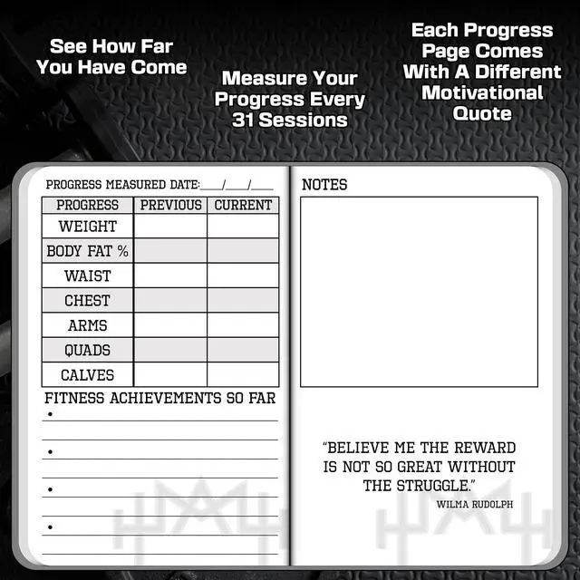 Alt view image 5 of 6 - A6 Pocket Fitness Journal & Workout Log Book for Men & Women Track 93 Workouts, Set 15 Goals & Log 24 Personal Records Sweatproof Gym Diary & Exercise Planner Black