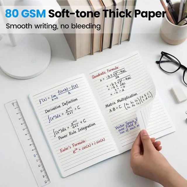Alt view image 3 of 7 - 48 Pack A5 Lined Notebooks Ruled Journal Bulk, 4 Sets of 12 Colors, 7mm Ruled, 230g Thick Kraft Cover, 60 Pages, 8.3x5.5 Softcover Stitch Bound, Bulk Corporate & Event Supply