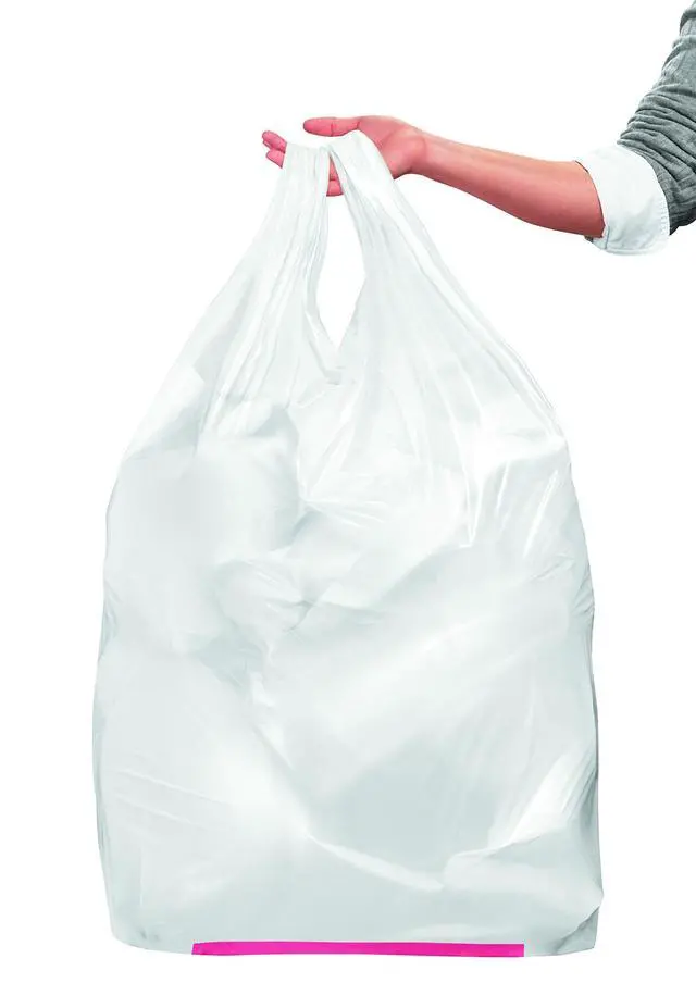 Alt view image 3 of 6 - Tall Kitchen Garbage Bags with Ergonomic Handles - 13 Gallon Trash Bags - Super Strong, Patented Reinforced Bottom and Leak Proof Tall Kitchen Trash Bags - Heavy Duty Trash Bags (90 Count)