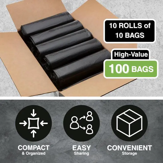 Alt view image 3 of 7 - 45 Gallon Garbage Trash Bag 40X46" 1.5 Mil Black 100 Count Can Liner Bulk 40 Gallon 41 Gallon 42 Gallon 43 Gallon 44 Gallon Made in USA