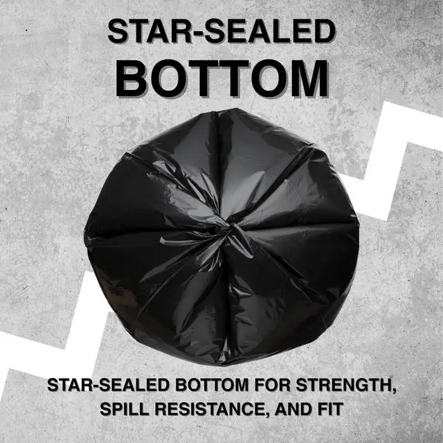 Alt view image 4 of 7 - 45 Gallon Garbage Trash Bag 40X46" 1.5 Mil Black 100 Count Can Liner Bulk 40 Gallon 41 Gallon 42 Gallon 43 Gallon 44 Gallon Made in USA