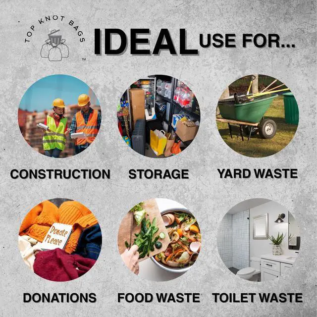 Alt view image 6 of 7 - 45 Gallon Garbage Trash Bag 40X46" 1.5 Mil Black 100 Count Can Liner Bulk 40 Gallon 41 Gallon 42 Gallon 43 Gallon 44 Gallon Made in USA