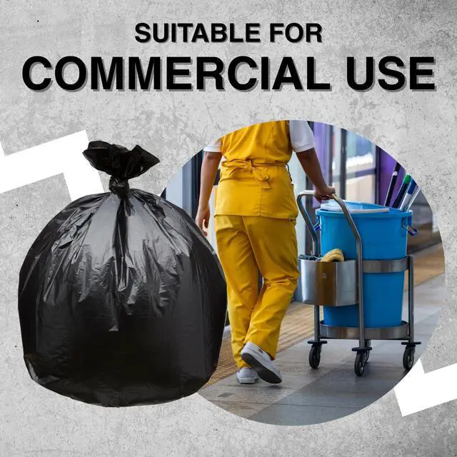 Alt view image 7 of 7 - 45 Gallon Garbage Trash Bag 40X46" 1.5 Mil Black 100 Count Can Liner Bulk 40 Gallon 41 Gallon 42 Gallon 43 Gallon 44 Gallon Made in USA