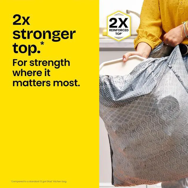 Alt view image 2 of 7 - ForceFlex MaxStrength Kitchen Trash Bags, Rip and Tear Resistant, Fresh Clean Scented Large Garbage Bags, Odor Control, Febreze Freshness, 20 Gallon Trash Bags, 80 Count