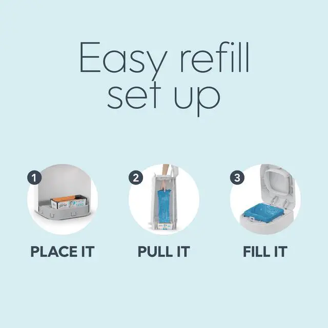 Alt view image 5 of 7 - Easy Roll Refill | 30 Bags Per Refill | Holds Up to 1410 Newborn Diapers | Odor Control | Diaper Pail Refill Bags | Fits Diaper Genie Signature & Platinum Pails
