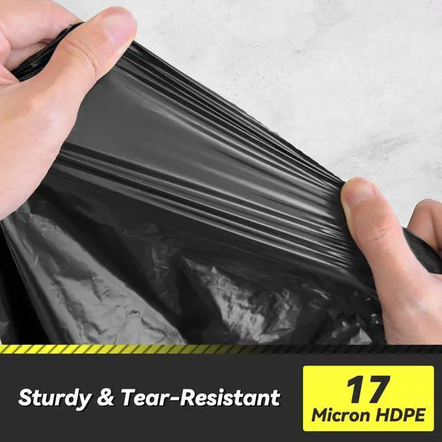 Alt view image 3 of 7 - 100 Count 55-60 Gallon Trash Bags, Sturdy & Tear-Resistant Commercial Can Liners 55 Gallon, Large Garbage Bags, Large Black Trash Bags for Commercial, Lawn and Leaf Bags