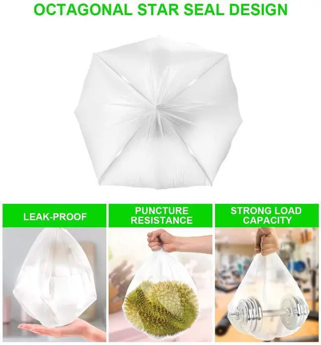 Alt view image 3 of 6 - Clear Medium Garbage Bags 8 Gallon Plastic Trash Bags 30 Liter Wastebasket Bin Liners 220 Count for Bathroom Bedroom Office Trash Can