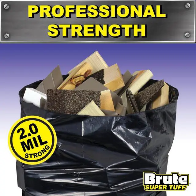 Alt view image 2 of 6 - Heavy Duty 2.0 MIL Contractor Bags, Large Trash Bags, Twist Tie Closure, Black, 42 Gallon, 20 Count