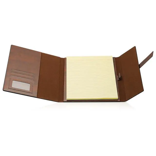 Alt view image 2 of 7 - Padfolio Portfolio Folder Slim Portfolio Folio Organizer Holder for Letter Legal A4 Note Pads Notebooks for Men Women Refillable Business Leather Portfolio Binder, Dark Chocolate