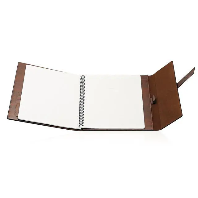 Alt view image 3 of 7 - Padfolio Portfolio Folder Slim Portfolio Folio Organizer Holder for Letter Legal A4 Note Pads Notebooks for Men Women Refillable Business Leather Portfolio Binder, Dark Chocolate