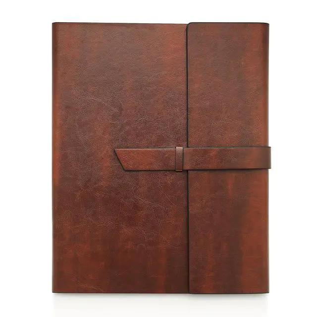 Alt view image 5 of 7 - Padfolio Portfolio Folder Slim Portfolio Folio Organizer Holder for Letter Legal A4 Note Pads Notebooks for Men Women Refillable Business Leather Portfolio Binder, Dark Chocolate