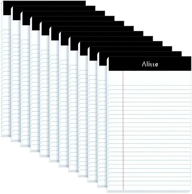 Main image of Legal Notepads 5x8, Pack of 12 - Perforated Narrow Ruled Writing Pad - Premium Thick Paper, No Ink Bleeding - Blank Legal Pads For Home, Office, School, Business - 50 Sheets Per Notebook