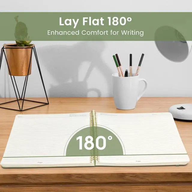 Alt view image 4 of 7 - Spiral Lined Notebook, 8.5"x11" Notebooks for Work, Large A4 Journal for Women & Men, College Ruled Journaling Notebook for Writing, Plastic Cover Spiral Journal, Green
