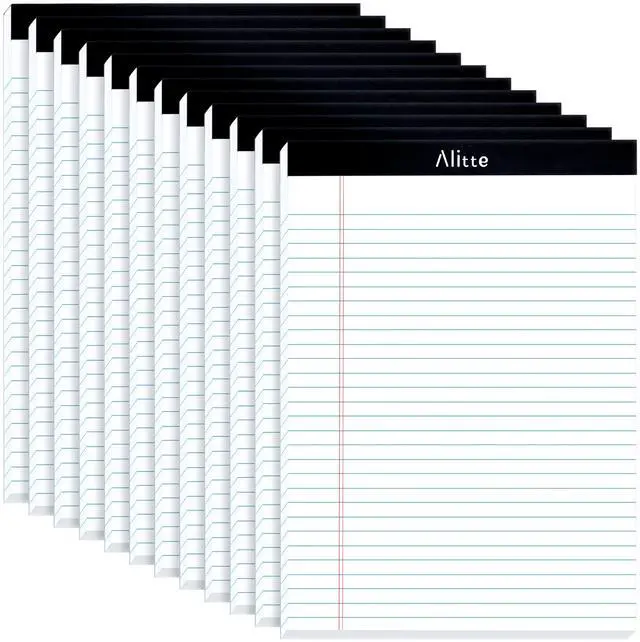 Main image of Legal Notepads 8.5 x 11, Pack of 12 - Perforated Wide Ruled Writing Pad - Premium Thick Paper, No Ink Bleeding - Blank Legal Pads For Home, Office, School, Business - 50 Sheets Per Notebook