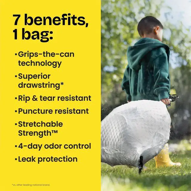 Alt view image 6 of 7 - ForceFlex Tall Kitchen Drawstring Trash Bags, 13 Gal, Fragrance Free, 140 Ct (Package May Vary)