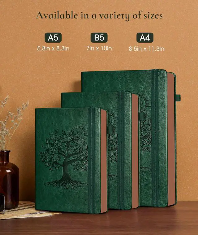 Alt view image 2 of 7 - Vintage Leather Journal with 300 Numbered Pages,A4 Lined Journal for Men Women,Daily Journals for Writing,College Ruled Notebook for Work,School,Note taking,Travel Diary,Large (8.5" X 11.3")
