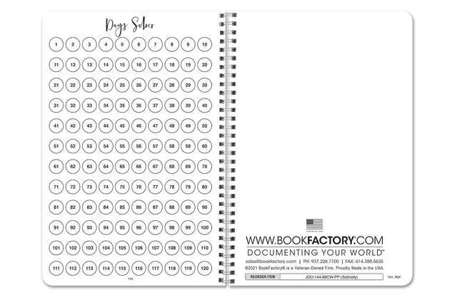Alt view image 5 of 5 - Sobriety Journal/Day by Day Sober Tracker - Wire-O, 144 Pages, 6'' x 9'' (Made in USA)