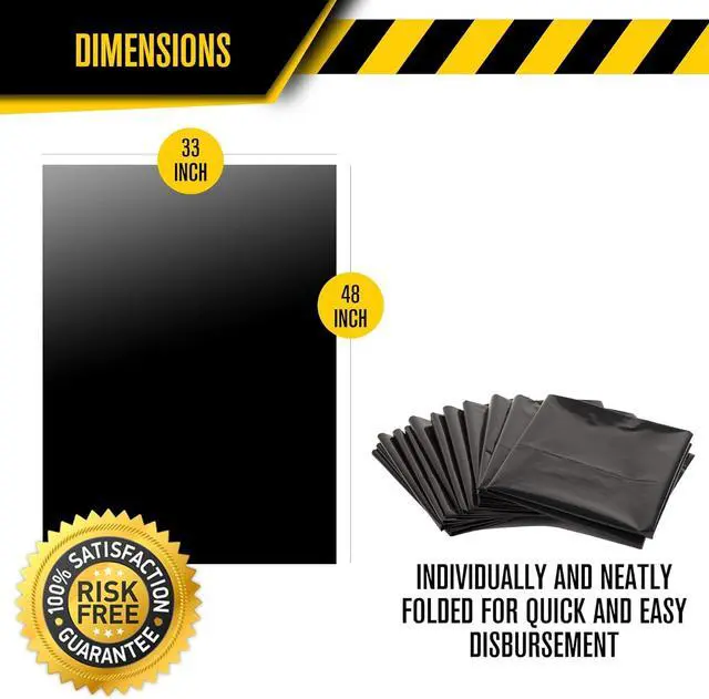 Alt view image 3 of 7 - Heavy Duty Contractor Bags (VALUE 50 PACK/w TIES), 42 Gallon, 32.75" X 47" - 3 MIL Thick Large Black Industrial Garbage Trashbags for Construction and Commercial use
