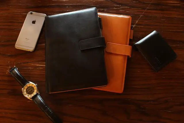 Alt view image 3 of 7 - Hard PU leather Cover For The Rocketbook Everlast Executive-Letter Size,black/dark brown, Leather Fabric, Pen Loop Holder/Phone Pocket/fits A4-A5,Magnet Strap (Executive Size, Black)