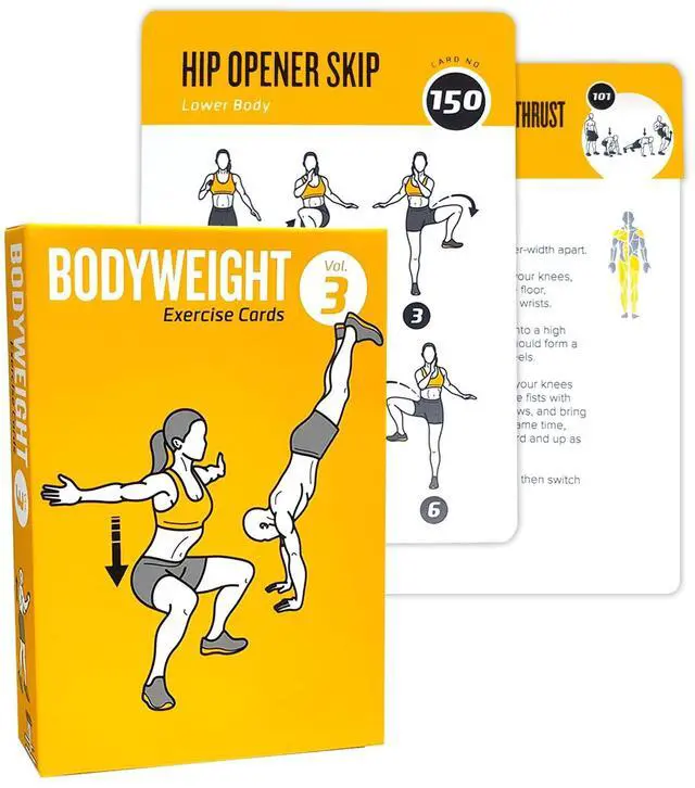 Main image of Bodyweight Fitness Planners, 62 Exercises Cards Deck Large Size 5" x 3.5" Fitness Cards for Women & Men, Beginner Fitness Guide to Training Exercises at Home or Gym (Bodyweight, Vol 3)