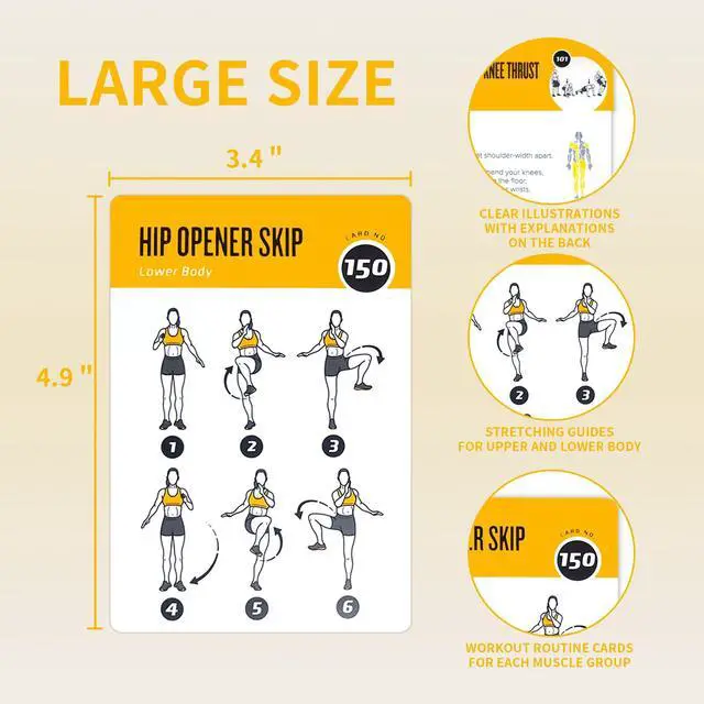 Alt view image 2 of 7 - Bodyweight Fitness Planners, 62 Exercises Cards Deck Large Size 5" x 3.5" Fitness Cards for Women & Men, Beginner Fitness Guide to Training Exercises at Home or Gym (Bodyweight, Vol 3)