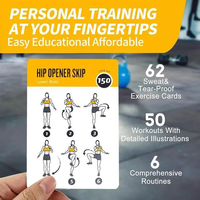 Alt view image 5 of 7 - Bodyweight Fitness Planners, 62 Exercises Cards Deck Large Size 5" x 3.5" Fitness Cards for Women & Men, Beginner Fitness Guide to Training Exercises at Home or Gym (Bodyweight, Vol 3)