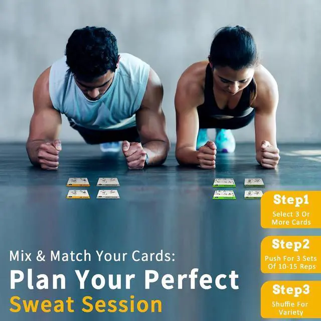 Alt view image 7 of 7 - Bodyweight Fitness Planners, 62 Exercises Cards Deck Large Size 5" x 3.5" Fitness Cards for Women & Men, Beginner Fitness Guide to Training Exercises at Home or Gym (Bodyweight, Vol 3)