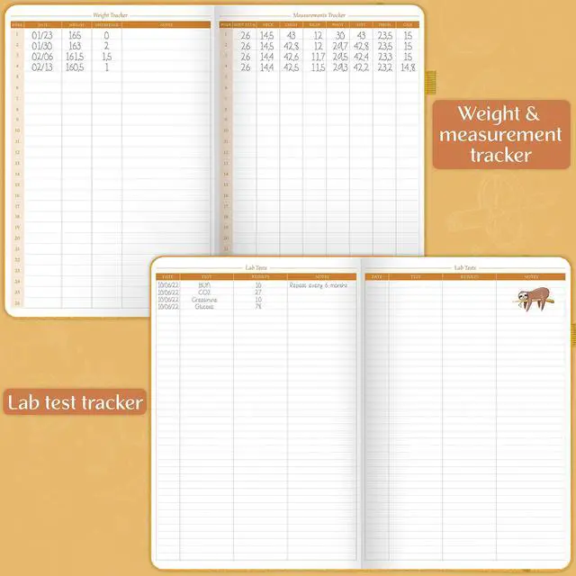Alt view image 5 of 6 - Fitness & Food Journal Nutrition & Workout Planner with Exercise Calendar & Nutrient Tracker Gym Training & Diet Log Book for Women & Men Lasts 3 Months, 7.5'x10' (Amber Yellow)