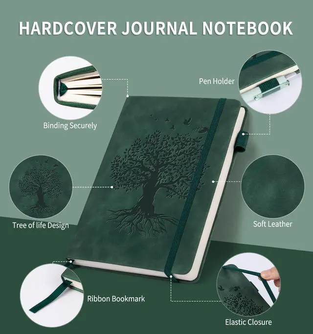 Alt view image 2 of 7 - Lined Journal Notebook for Women Men, A4 Hardcover Leather Journals for Writing, 200 Pages Thick Paper, Daily Journal Notebook for Work, School, Note Taking, Business, Travel, College Ruled