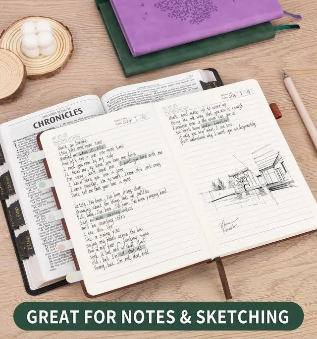 Alt view image 6 of 7 - Lined Journal Notebook for Women Men, A4 Hardcover Leather Journals for Writing, 200 Pages Thick Paper, Daily Journal Notebook for Work, School, Note Taking, Business, Travel, College Ruled