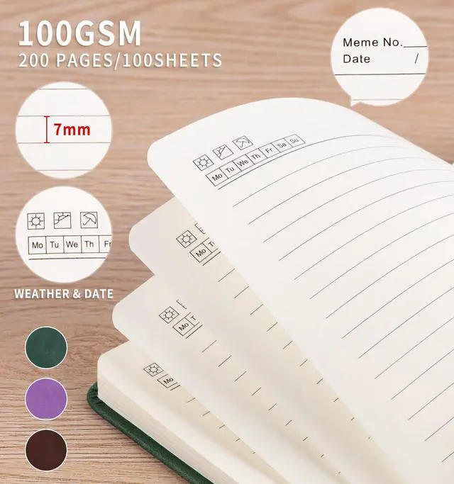 Alt view image 3 of 7 - Lined Journal Notebook for Women Men, A4 Hardcover Leather Journals for Writing, 200 Pages Thick Paper, Daily Journal Notebook for Work, School, Note Taking, Business, Travel, College Ruled