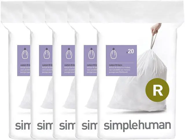 Main image of Code R 100 Count Custom Fit Liners, Drawstring Kitchen Trash Bags, One-by-One Mess-Free Dispense, Extra Thick & Double Seamed, 50% PCR Plastic, 9-10 Liter / 2.6 Gallon, White