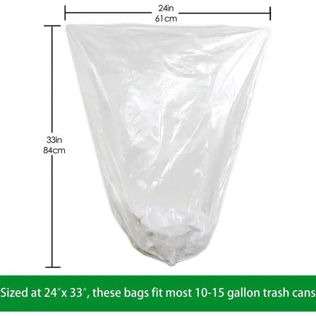 Alt view image 3 of 7 - Trash Can Liners - Wholesale 1000 Count High Density Garbage Bags on Perforated Roll 10-15 Gallon 24" x 33"