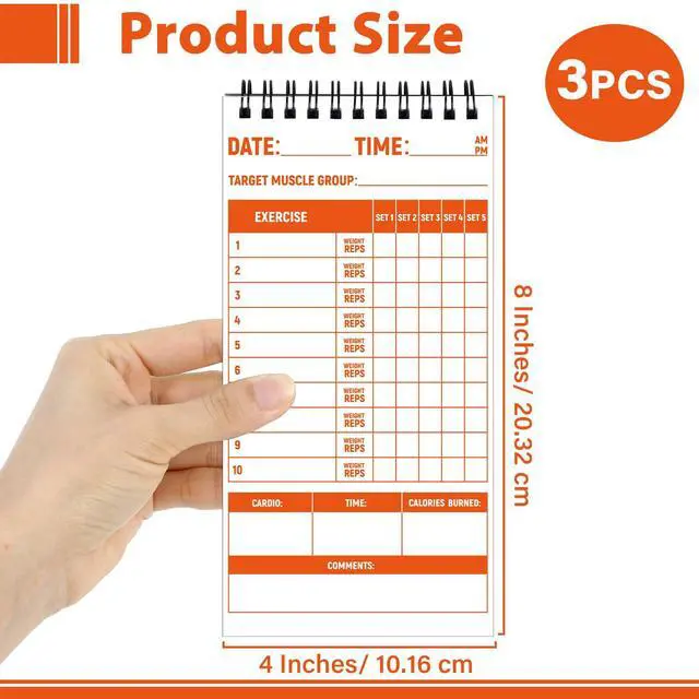 Alt view image 2 of 7 - 3 Pcs Fitness Journal for Men Women Workout Lifting Log Book Planner 4x8 Inch 70 Sheet/Pad Workout Notebook to Track Weight Loss Exercise Training Notebook Planner for Bodybuilding Gym