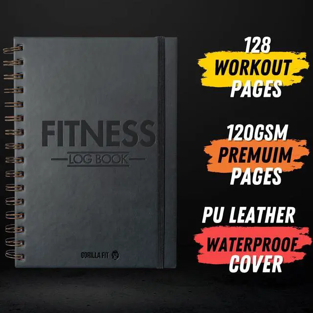 Alt view image 2 of 7 - Workout Journal (A5) - Hardback Leather PU Workout Tracker (128 Workouts) - Set Goals & Track Progress | Premium Fitness Journal & Log Book by Gorilla Fit