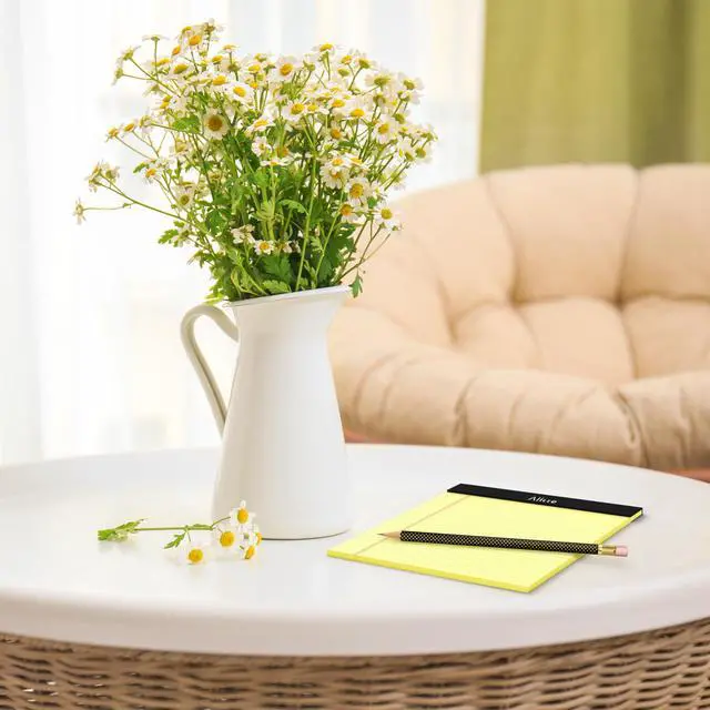 Alt view image 6 of 6 - Yellow Legal Notepads 5x8, Pack of 6 - Perforated Narrow Ruled Writing Pad - Premium Thick Paper, No Ink Bleeding - Blank Legal Pads For Home, Office, School, Business - 50 Sheets Per Notebook