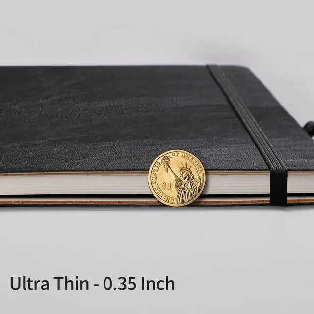 Alt view image 5 of 7 - Lined Journal Notebook, 96 Numbered Pages, A4 Large Size (8.5'' x 11''), for Men & Women, Journaling, Writing, Work & Office, Leather Softcover, 100 GSM Thick Paper (Navy Blue)