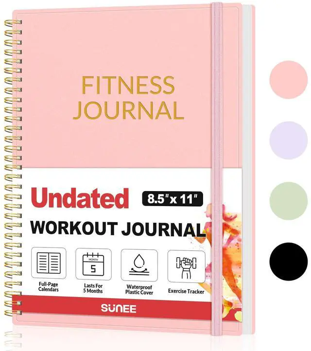 Main image of Fitness Journal Workout Planner for Women & Men, A4 (8.5" x 11") Workout Journal Log Book Planner Gift for Track Gym Essentials, Home Workouts, Track Progress, Achieve Wellness Goals, Pink