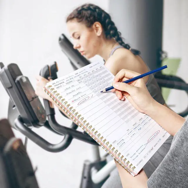 Alt view image 7 of 7 - Fitness Journal Workout Planner for Women & Men, A4 (8.5" x 11") Workout Journal Log Book Planner Gift for Track Gym Essentials, Home Workouts, Track Progress, Achieve Wellness Goals, Pink