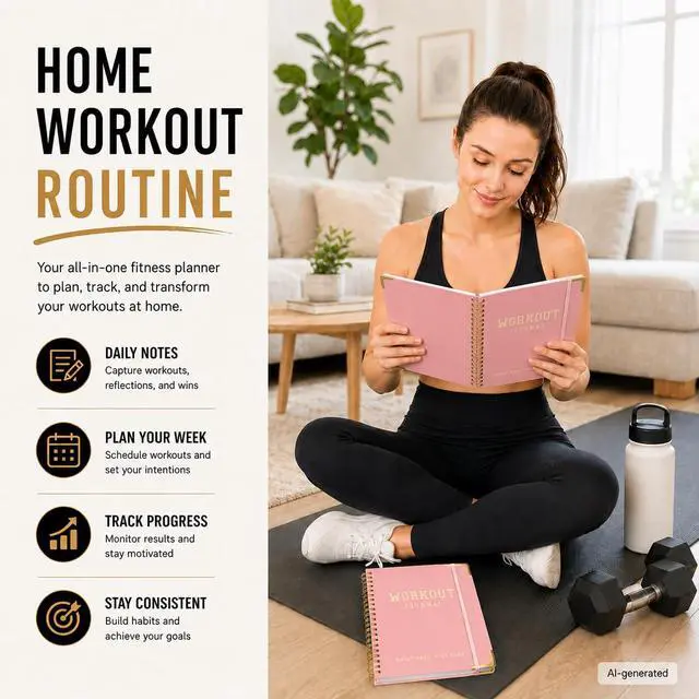 Alt view image 4 of 7 - Fitness Planner Workout Journal, Undated Gym Workout Log Book 6 x 8.2 Inch, Hardcover with Metal Corners Exercise Notebook for Men Women Weight Loss Body Building Home Gym