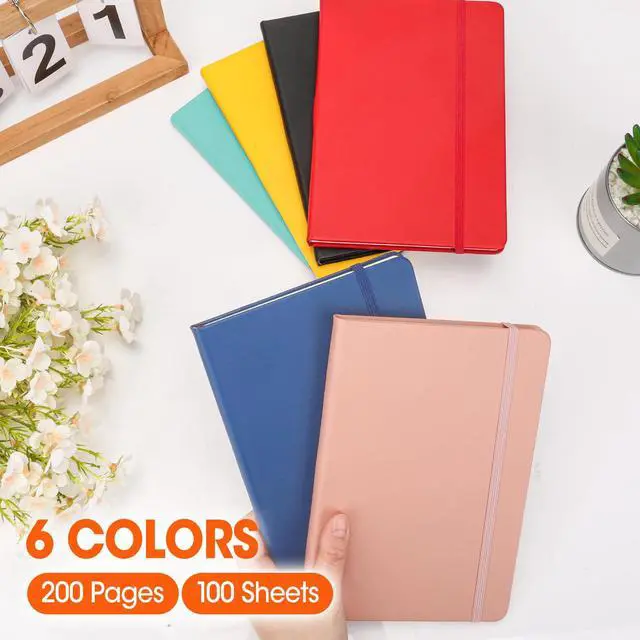 Alt view image 7 of 7 - 6 Pack Lined Journal Notebook for Work, 200 Pages, Medium 5.5" x 8.3", A5 College Ruled Notebook, 6 Colors, Hardcover Journaling Notebooks for Writing, Note Taking